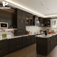 Meubles de cuisine Aige, ensembles de cuisines en forme de L avec îlot, armoires de cuisine Shaker, armoires en MDF 18 mm, ensembles de cuisines en bois massif