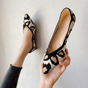Mocassini Slip-on con Punta Affusolata in Maglia Volante, <span class=keywords><strong>Scarpe</strong></span> Basse Eleganti con Stampa Leopardata a Quadri, <span class=keywords><strong>Ballerine</strong></span> da Passeggio - Ingrosso Fabbrica OEM - Product Image 4