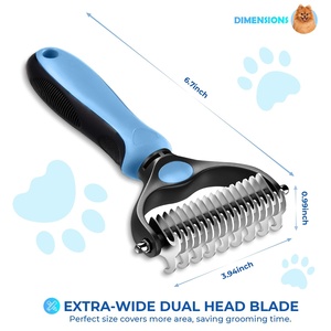 Brosse démêlante et anti-poils double face pour chats et chiens, outil de toilettage pour animaux de compagnie, modèle breveté - Product Image 3
