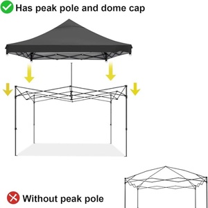 Tán thay thế hàng đầu 10x10 bật lên tán nắp trên cho tán thẳng chân Lều PU-Coated 500D Polyester - Product Image 3