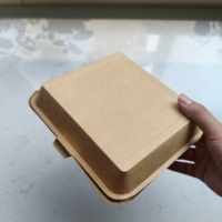 Conteneur alimentaire en papier kraft à 2 compartiments avec logo personnalisé, boîte d'emballage jetable pour salade avec couvercles anti-buée