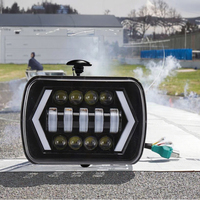 Nouveau phare rectangulaire He Xing LED 5x7\" 7X6\" 24W avec feux de jour (DRL) haut/bas pour Wrangler Truck 4X4