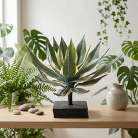 Agave artificielle réaliste aspect naturel, bonsaï décoratif d'intérieur, en PVC, 160 cm, résistant aux UV