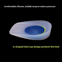 Coussinets de talon en gel de silicone transparents, absorbant les chocs, pour le sport, réglage de la hauteur, design en U, pour hommes et femmes, confortables