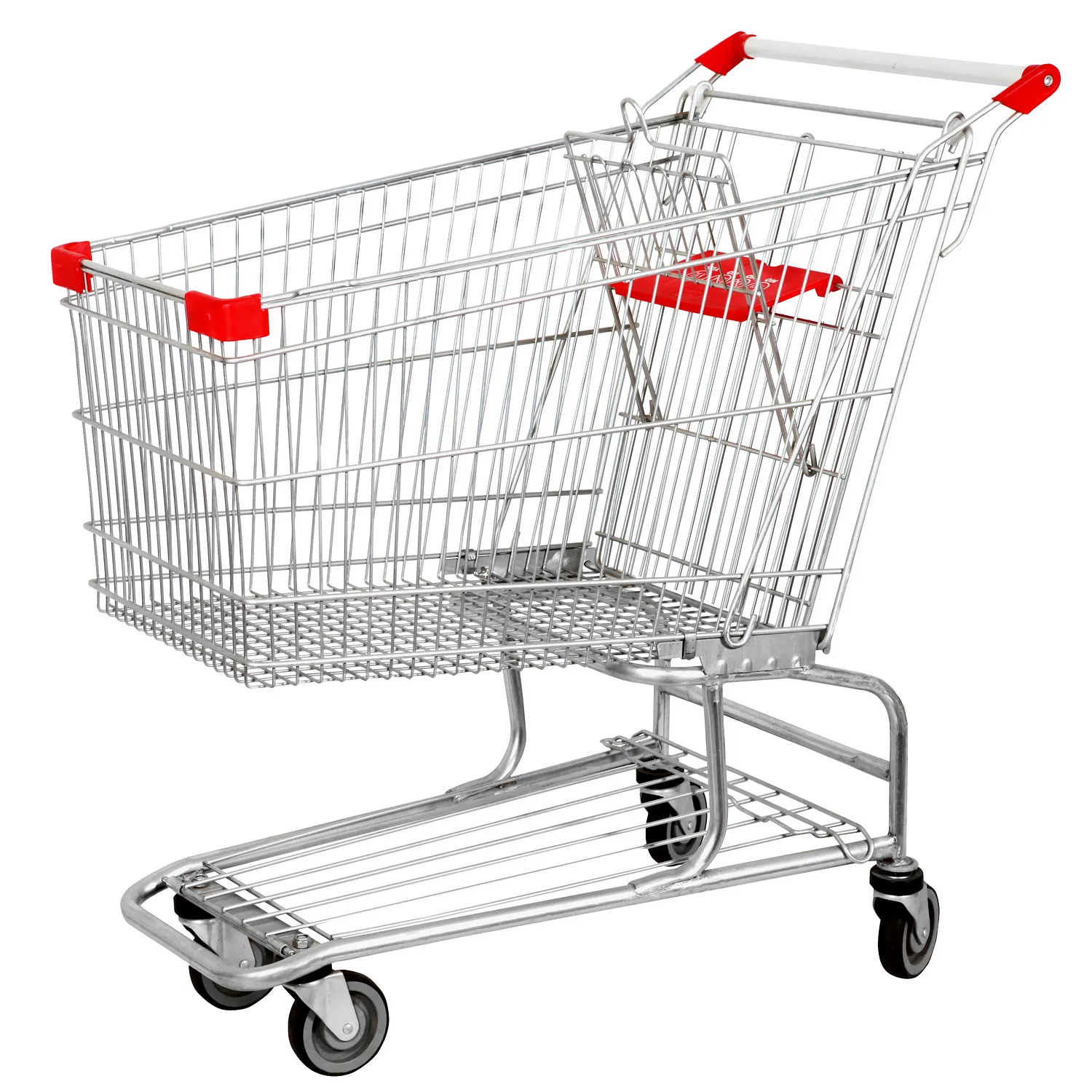American Metal Folding Supermarket 4 Wheels Grocery Shopping Trolley Cart