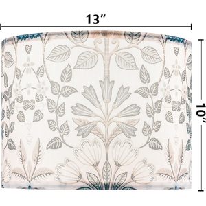 GOSO โป๊ะแบบดรัม2ชิ้นขนาดกลาง13 "" ด้านบน X 13 "ด้านล่าง x 10" พืชพิมพ์เส้นใยโพลีเอสเตอร์สูงสำหรับโคมไฟตั้งพื้นแบบ DIY - Product Image 4