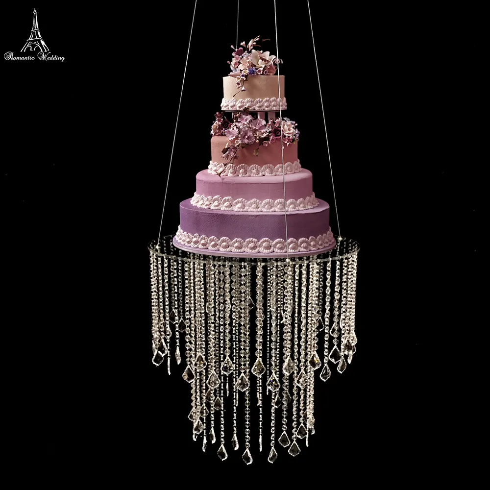 Luxury hanging acrylic crystal cake stand european style cake stand set for dessert table