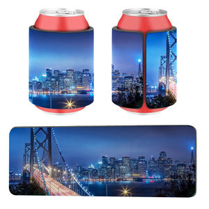 Wholsaale Sublimación en blanco Neopreno Slap Wrap Can Cooler Manga de cerveza aislada Slap Wrap Coozies - Product Image 1