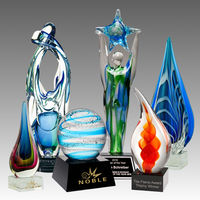 Noble nouveau Design meilleure vente couleur personnalisée soufflé à la main papillon Art verre trophée