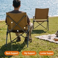 Chaise de camping pliable avec accoudoirs en bois massif et siège en Oxford 600D, mobilier d'extérieur portable pour le camping, la plage et la pêche