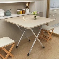 Table pliante carrée, table à manger pliable en deux, utilitaire, intérieur/extérieur, pour la maison