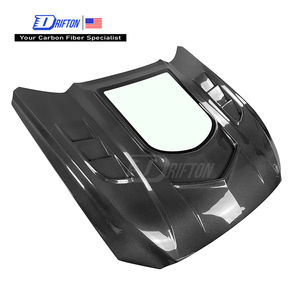 Nouveau capot en fibre de carbone pour Mustang 2015-2017 CMST V1, style transparent, noir, protection UV, mise à niveau retrofit - Product Image 1