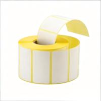 Étiquettes adhésives personnalisées en papier thermique 50*25mm en rouleau pour supermarché, sensibles à la chaleur