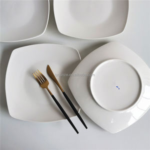 Plato De Porcelana Blanca Vajillas De Porcelana Cuadrada Platos Cuadrados - Product Image 5