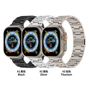 Correa de reloj de metal de titanio para <span class=keywords><strong>Apple</strong></span> <span class=keywords><strong>Watch</strong></span> Ultra Series 9 8 7 <span class=keywords><strong>6</strong></span> 41mm 45mm 49mm de lujo 3 enlaces Cierre magnético correa de reloj inteligente - Product Image 4