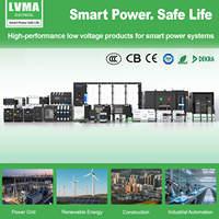 LVMA 63A 80A 100A PC Saklar Transfer Otomatis Pelindung Tegangan Lebih/Kurang Fasa Tunggal IP20 Layar LCD Ganda 2 Kutub