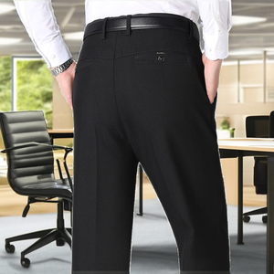 Pantalon de bureau noir pour homme en tissu non tissé respirant et écologique polyester/coton, avec fermeture éclair, doublure mi-longue, couleur menthe - Product Image 2