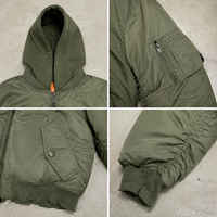 Blouson Bomber d'Hiver Personnalisé Oversize Effet Vieilli Court Streetwear Zippé Uni Vintage Matelassé avec Capuche pour Homme