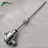 Sensor de clase B, transmisor Rtd Pt100 w4-20mA, sonda de diámetro 8x270 mm, sensor de temperatura Rtd Pt100 con cabezal de aluminio