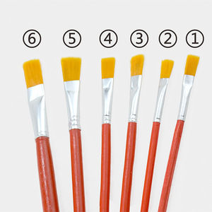 Vente en gros de 6 pièces de pinceaux de peinture à l'huile en nylon à long manche rouge pinceaux d'artiste pour les peintres - Product Image 6