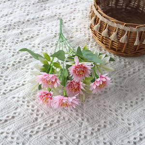 Ramo de Flores Artificiales, Pequeño Ramo de Echeveria, Flores de Seda de Exportación, Decoración Sencilla para el Hogar, Decoración Suave, Cola de Fénix, Crisantemo - Product Image 3