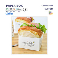 Emballage en papier personnalisé et recyclable pour petit-déjeuner, anti-taches, pour restaurants, boîte à hamburger, emballage pour toast