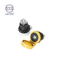 Connecteur Électrique Étanche IP65 Lshitech pour Extérieur, Prise et Fiche Aviation Type B M22mm pour Montage sur Panneau