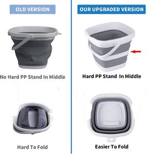 Cubo Plegable Cuadrado de Silicona y Plástico de 10L, Portátil y Ahorrador de Espacio, para Limpieza del Hogar, Cubo Plegable de 20 Litros - Product Image 3