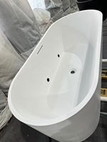 Baignoire ovale autoportante en pierre écologique Himalaya IceTech Factory OEM Yacht Stone, design moderne pour extérieur, villa et maison