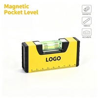 Niveau à bulle magnétique de poche mini en gros 100 mm, niveau de mesure portable en aluminium, logo personnalisé disponible pour outils ménagers
