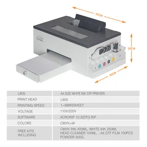 Nieuwste Technologie Auplex A4 Witte Inkt Dtf Printer En Oven All In One Voor Tshirt