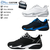 Chaussures de tennis personnalisées pour hommes, tige en tricot sans couture, absorption des chocs, semelle épaisse, baskets d'entraînement pour terrains extérieurs, OEM ODM
