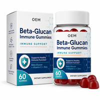 Gummies de Bêta-Glucane de Qualité Professionnelle avec Vitamine C et Zinc pour le Soutien du Système Immunitaire – Formulation Complexe de Bien-être – OEM ODM