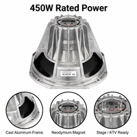 Speaker Profesional Neodymium 12 Inch 450W RMS PA Audio 75mm Differential Voice Coil 8ohm Metal untuk Line Array Panggung
