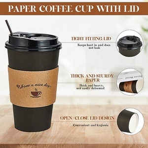 Custom <b>Printed</b> Biodegradable Eco-Friendly Disposable Paper <b>Coffee</b> Cups 8/12/16oz Single Wall - Product Image 5