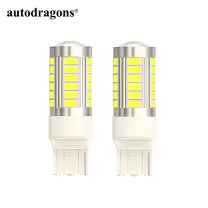 Autodragons công suất cao 7443 7440 BA15S 3156 bau15s dẫn ánh sáng bóng đèn T15 dẫn ánh sáng 1156 DRL dẫn bóng đèn