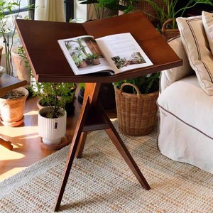 Mesa Auxiliar Minimalista de Madera Maciza para Sofá, Mesa de Centro Plegable de Altura Ajustable, Mesa Auxiliar Móvil para Cama, Estante de Lectura - Product Image 1