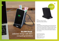 Gadgets technologiques 3 en 1 Organisateur de bureau Logo LED personnalisé Porte-stylo Téléphone Charge rapide 15W Support Chargeur sans fil