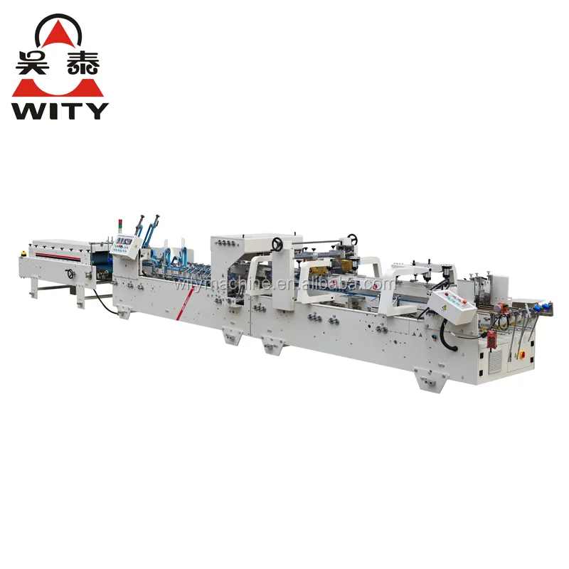 Automatic Carton Folder Gluer Machine Box Forming Making Prefolding und Bottom Lock For Paper Board Box