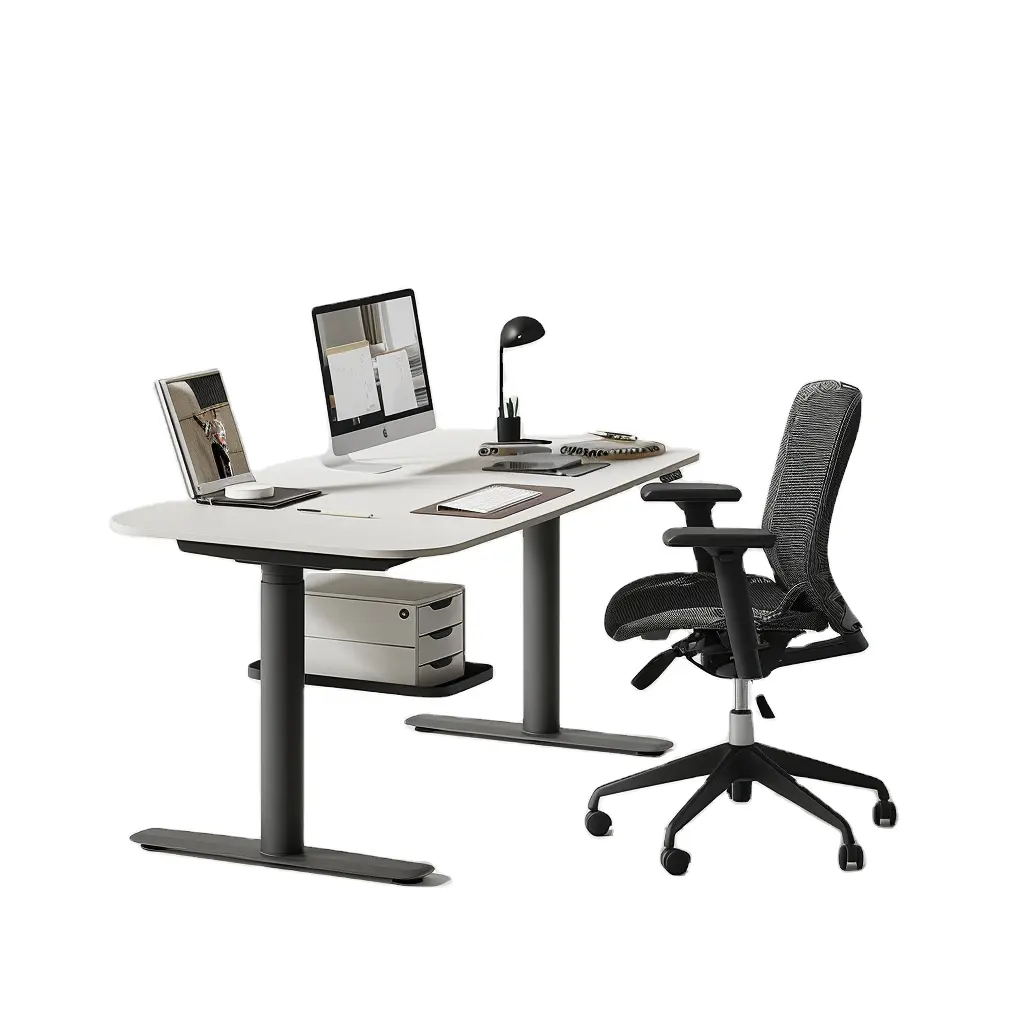 Stock Available custom low price sit stand desk electric height adjustable desk with wooden top and dual motor Standing table