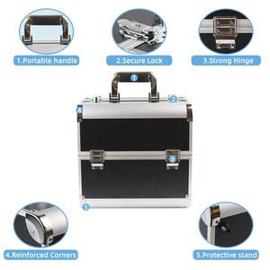 Caja <span class=keywords><strong>de</strong></span> Cosméticos Mekup <span class=keywords><strong>para</strong></span> Mujer, Bolsa <span class=keywords><strong>de</strong></span> Maquillaje <span class=keywords><strong>de</strong></span> Viaje con Cuatro Bandejas, Caja <span class=keywords><strong>de</strong></span> Almacenamiento <span class=keywords><strong>de</strong></span> Cosméticos con Cerradura <span class=keywords><strong>para</strong></span> Mujeres y <span class=keywords><strong>Niñas</strong></span> - Product Image 5