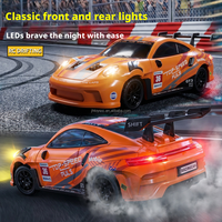 Coche RC de Aleación a Escala 1:64 con Control Remoto Eléctrico, Luces LED, Proporcional 2.4G, Juguete de Carreras, Regalo para Niños, Coche RC de Derrape