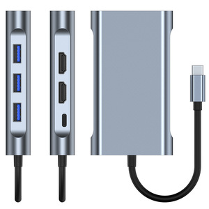 8 trong 1TypeC Docking Station <span class=keywords><strong>DisplayLink</strong></span> đa màn hình hiển thị khác nhau Expander 4K30hz USB3.0 pd100wconverter Hub - Product Image 2