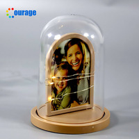 Dôme en verre acrylique, impression double face, sublimation, lampe de bureau LED vierge