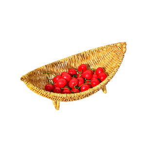 Corbeille à fruits secs en plastique tressé écologique faite à la main, en forme de bateau, panier à collations, panier à <span class=keywords><strong>fleurs</strong></span> pour salon - Product Image 1