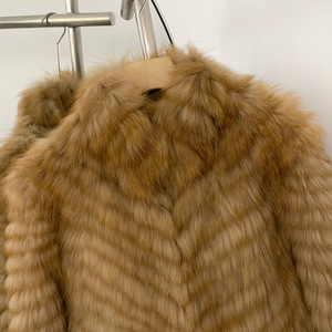 Manteau en fourrure de renard véritable <span class=keywords><strong>Carla</strong></span> pour femme, col montant, chaud et doux, tendance, ODM OEM - Product Image 3