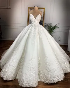 Vestido de novia de encaje con escote en V profundo, elegante y romántico, para recepción de boda, 2023