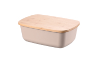 Conteneur de rangement pour pain de grande capacité en gros, boîte à pain en plastique pour la cuisine, boîte à pain avec couvercle en bambou