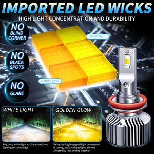 Lampu Depan Mobil Warna Putih Emas Kuning 6500K 3000K 2 Warna Lampu LED H4 Lampu Depan LED - Product Image 2