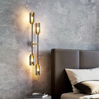 Lampe murale de fond de salon minimaliste de luxe léger, lampe murale longue créative pour hall d'hôtel, chambre à coucher, couloir, balcon